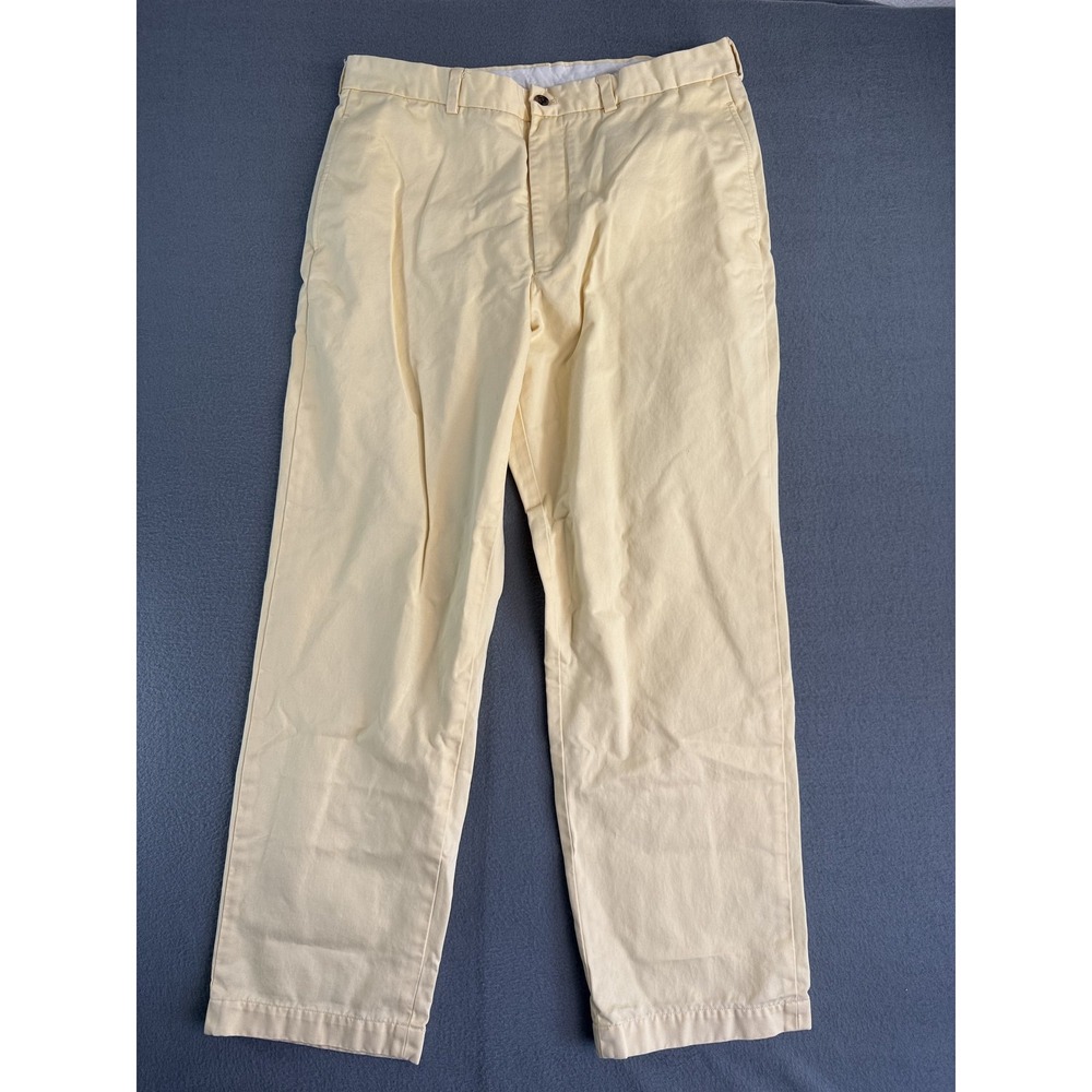 Brooks Brothers 346 Pants Mens 36x30 Yellow Regular Fit Chino Cotton Casual